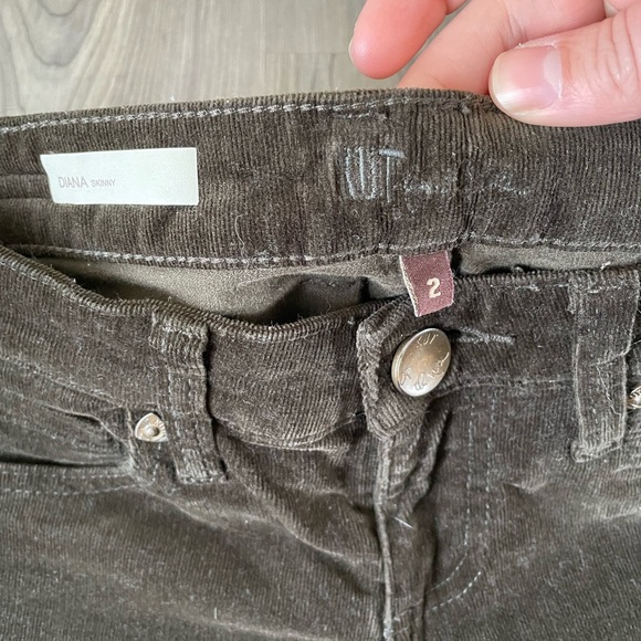 Kut From The Kloth Brown Diana Skinny Corduroy Jeans Size 2 - Picture 2 of 9